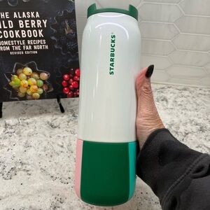 Starbucks Striped Silicon Sleeve SS Tumbler. 2024 Holiday. NWT. HTF.